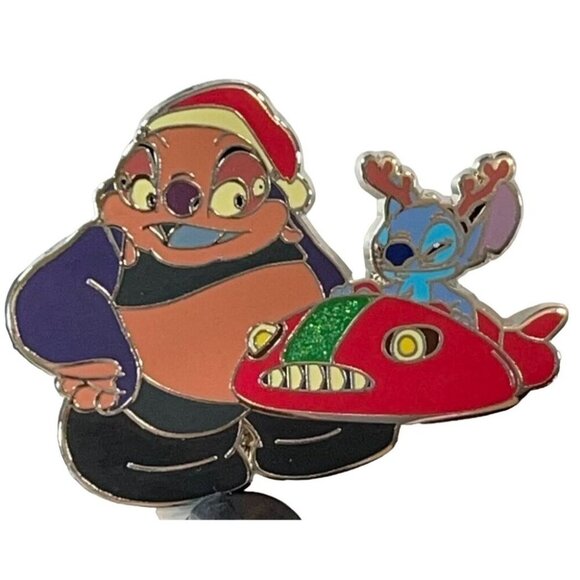 Disney Jewelry - Disney Stitch Reindeer Trading Pin Christmas Santa Jumbo Lapel Pin Badge Brooch